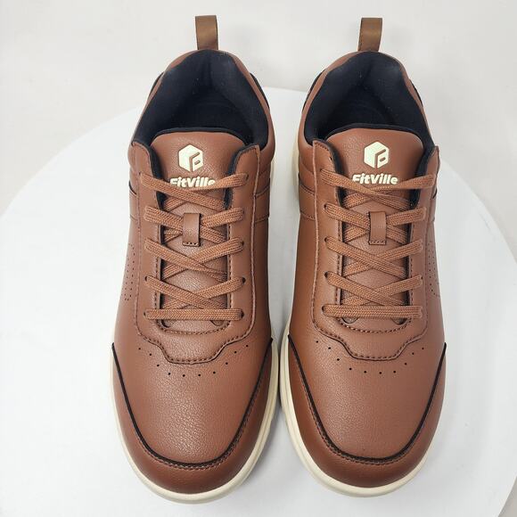 Fitville BriskWalk Oxford Walking Shoe Men 12.5Wide Brown with Cream Sole main image 4